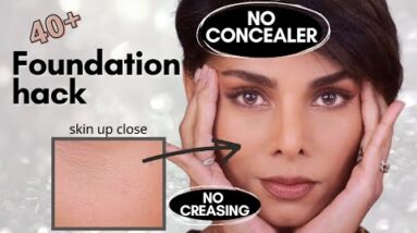 How to Conceal Under Eye Without a Concealer/ Non creasing foundation Make-up Tip for Mature Skin
